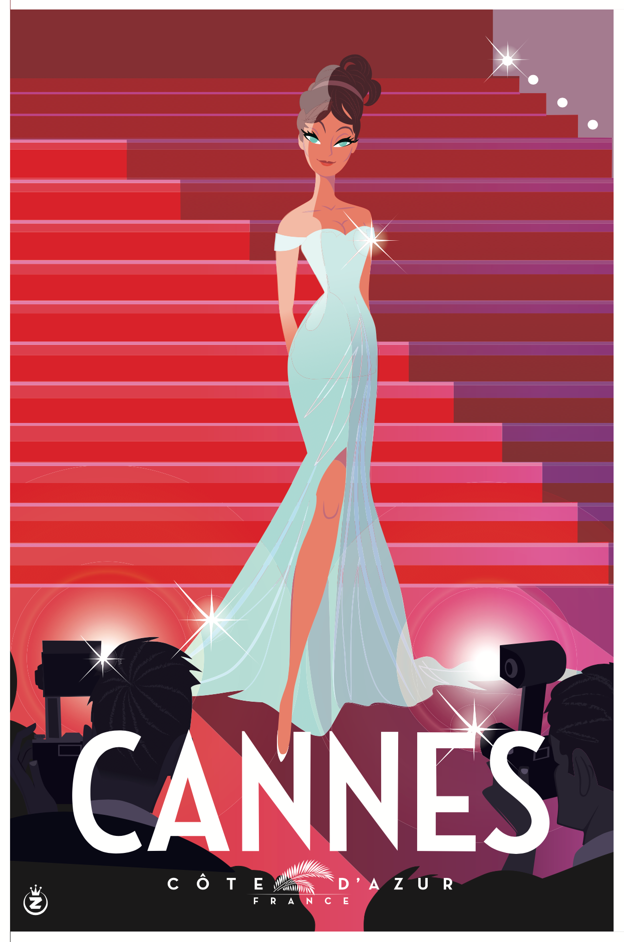AFFICHE CANNES DE MONSIEUR Z " TAPIS ROUGE "