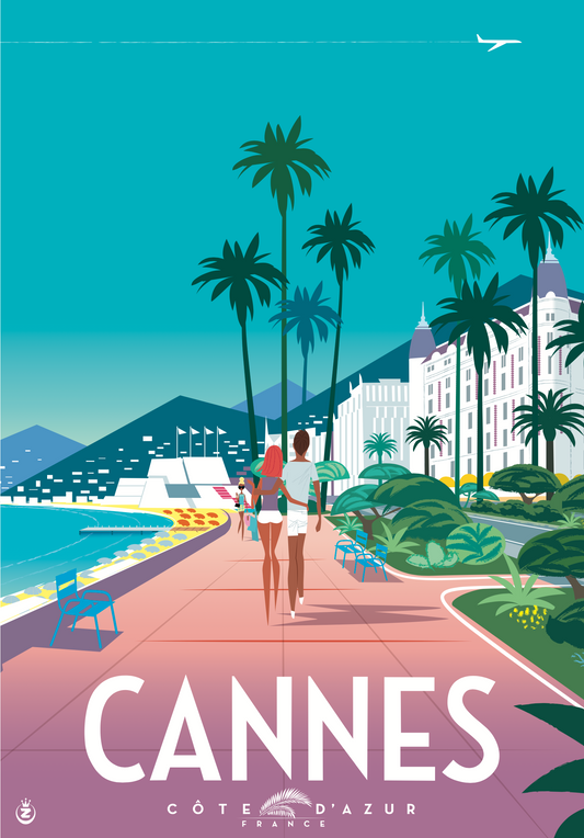 AFFICHE CANNES DE MONSIEUR Z " COUPLE CROISETTE "
